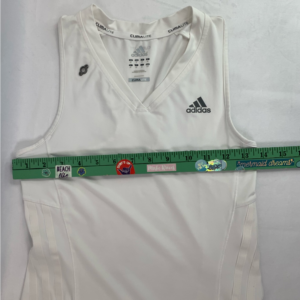 Adidas Clima Lite Sleeveless Razorback White on White Zip Key Pocket Size S - Picture 3 of 11